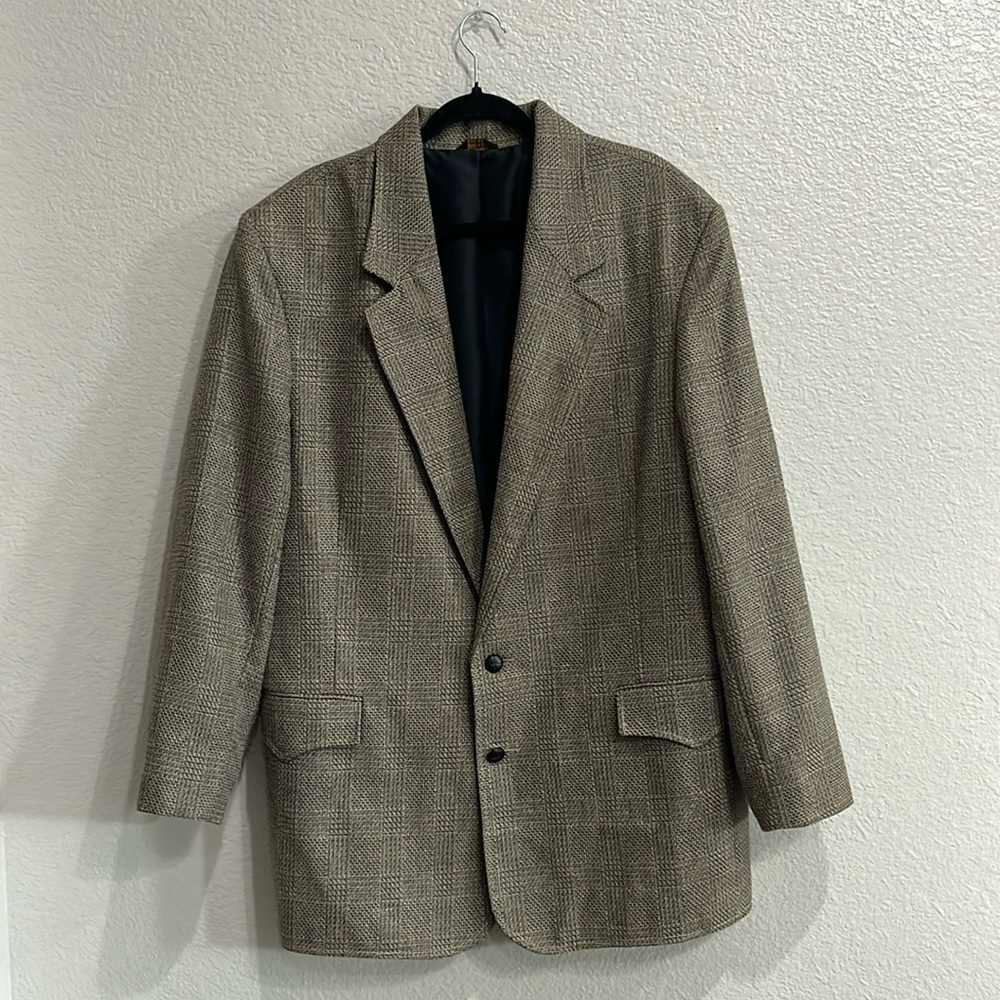 PIONEER Men's Brown Glen Plaid Sport Coat Blazer